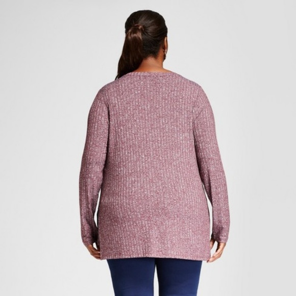 NEW! Ava & Viv Red Plus Size SOFT Lightweight Ribbed Sweater - Picture 2 of 2